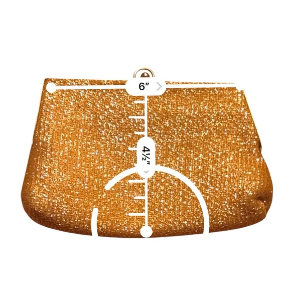 Vintage 1950s Gold Glitter Clutch Purse Mid Century Metallic Kiss Lock Handbag - Picture 7 of 7